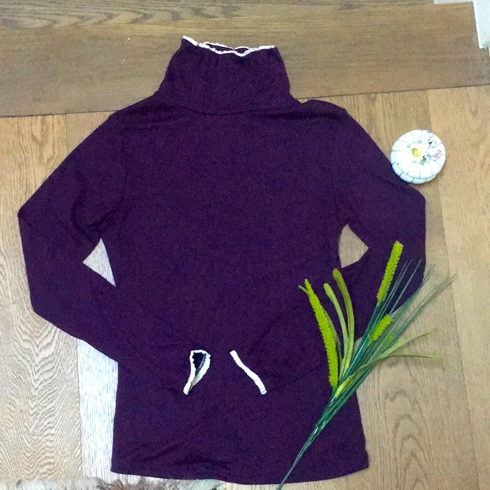Purple turtleneck with lace